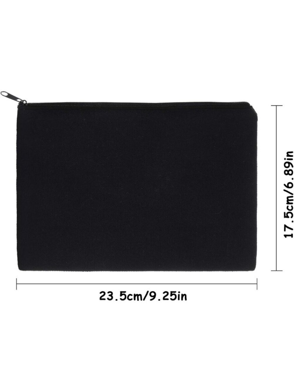 16 Pcs Black Canvas Zipper Pouch Set - Large Pencil Bags for School & Crafting - Picture 3 of 6